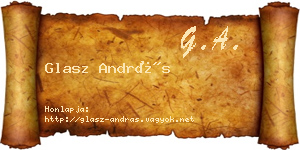 Glasz András névjegykártya